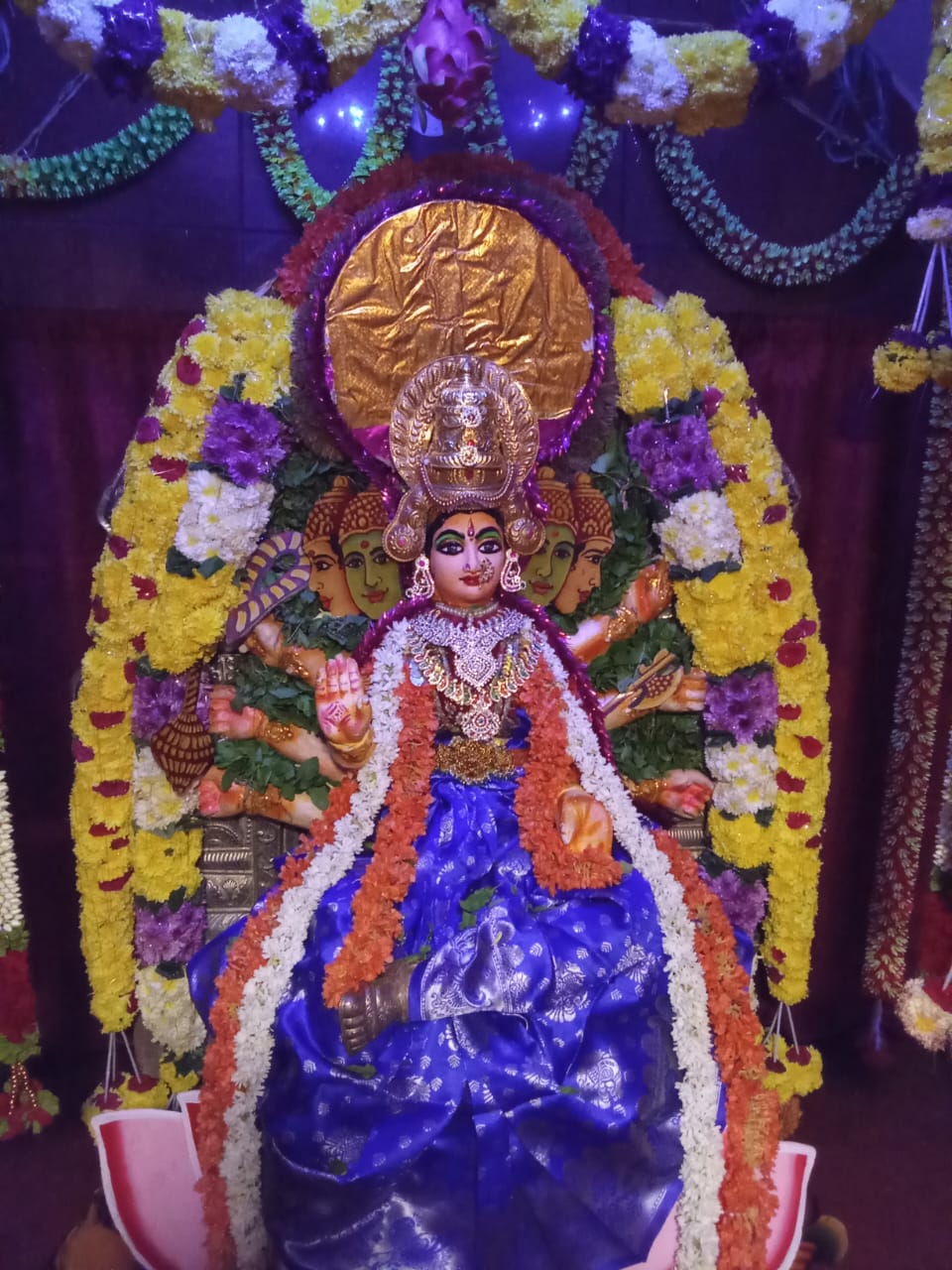 Devotees gathered for a traditional temple celebration