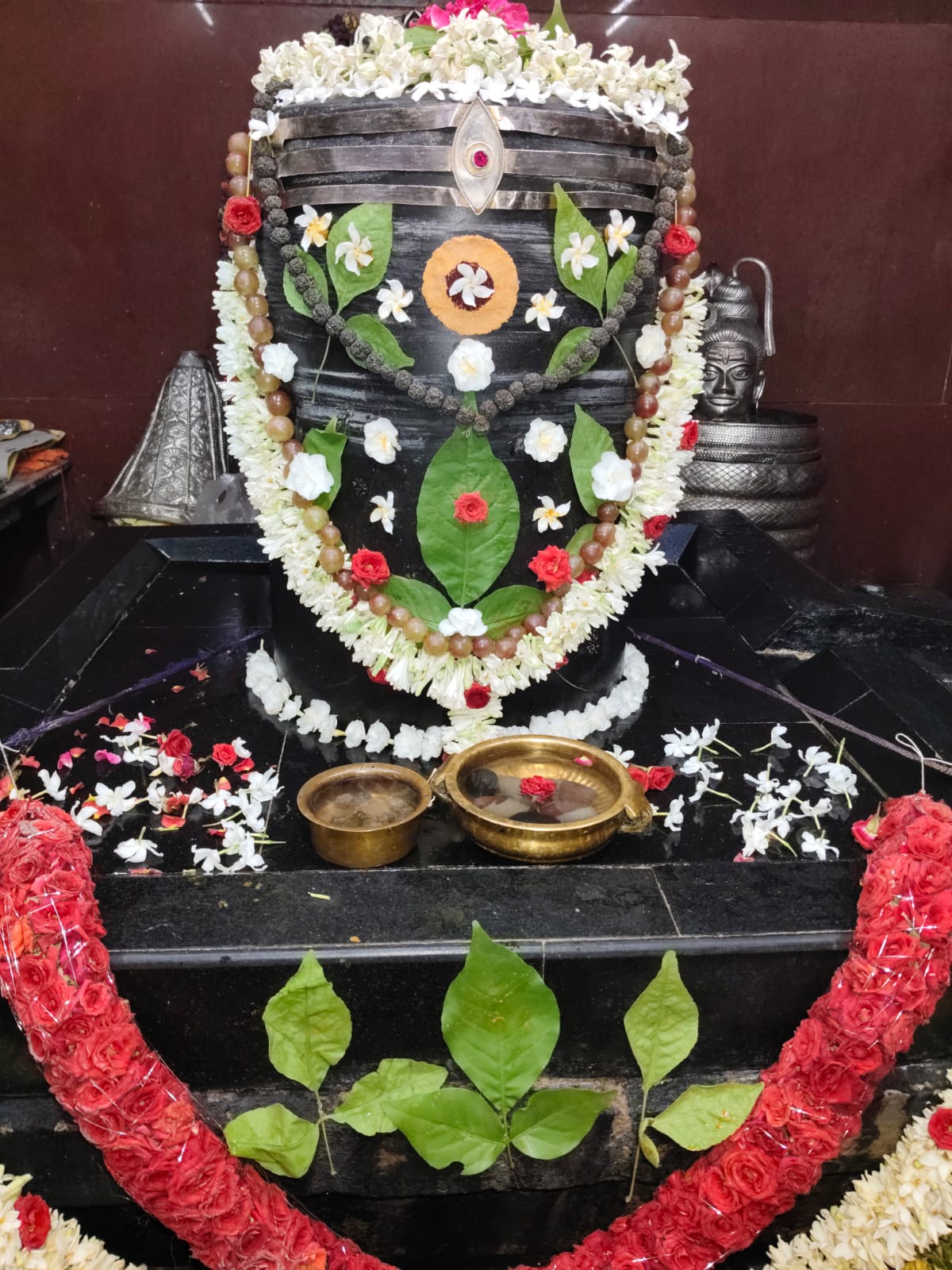 Goddess deity adorned with flowers and ornaments