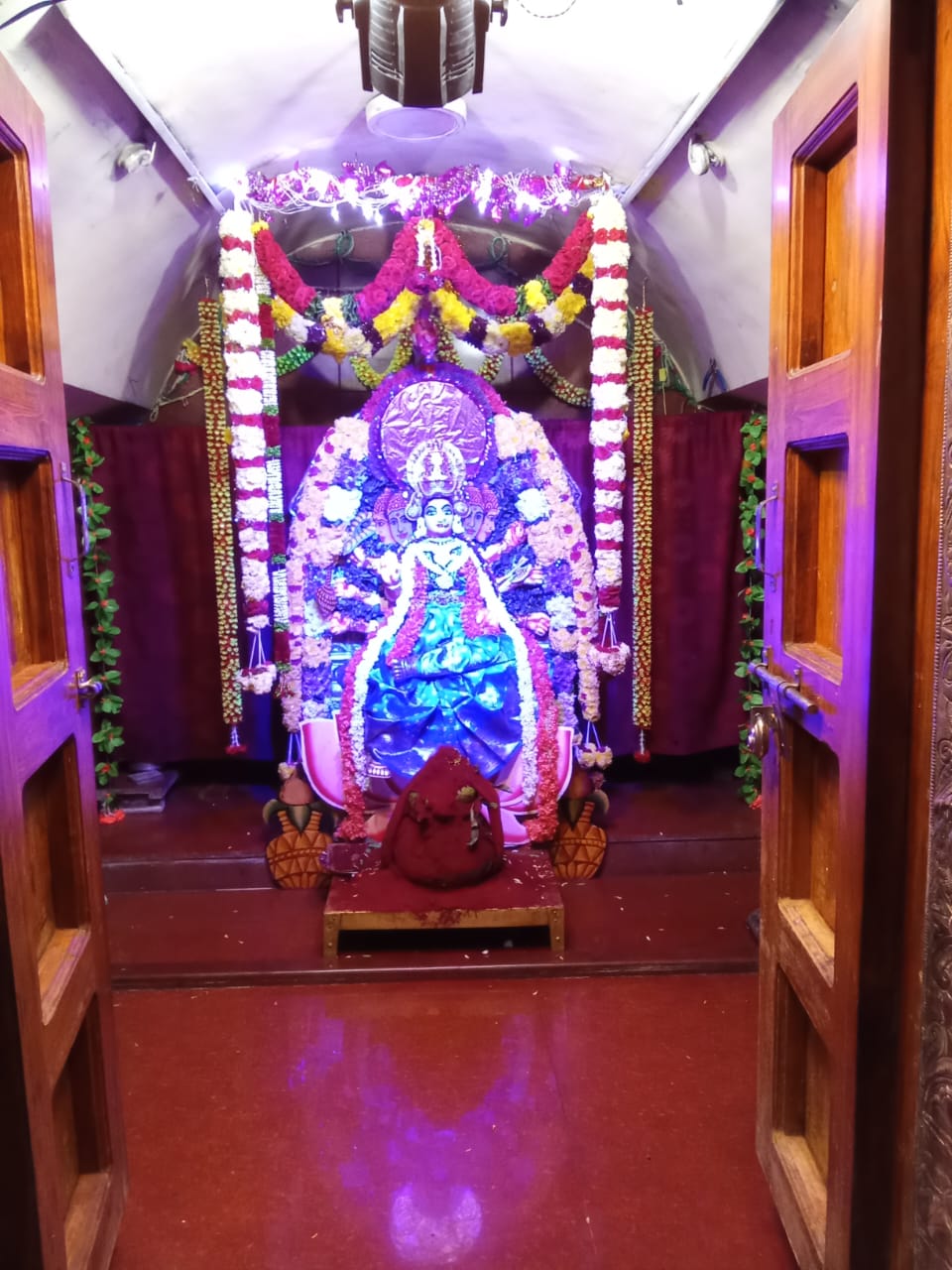 Goddess deity decorated for a special pooja