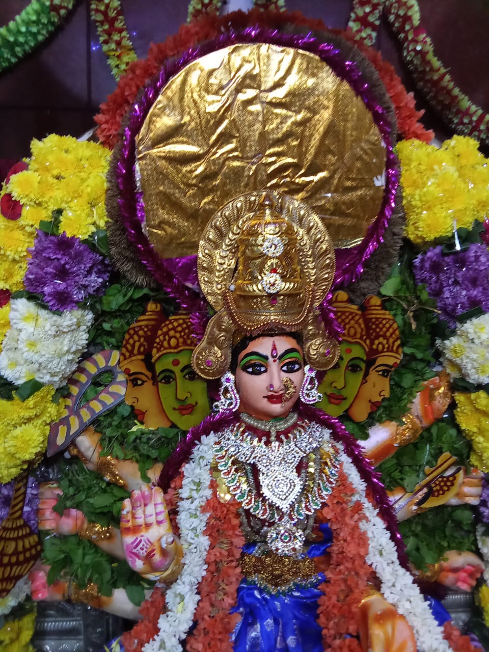 Devotees participating in a traditional procession