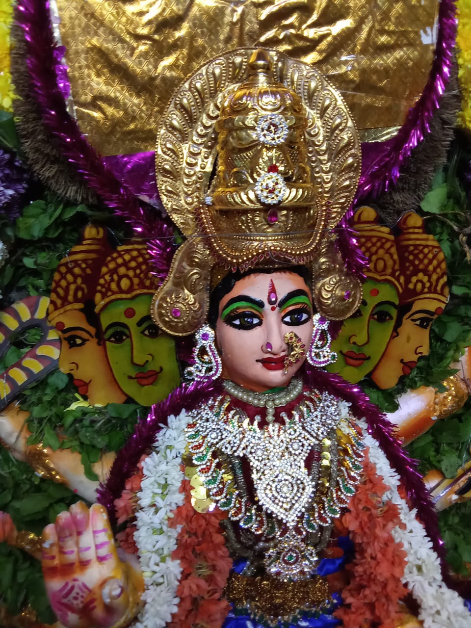 Goddess deity decorated with traditional ornaments