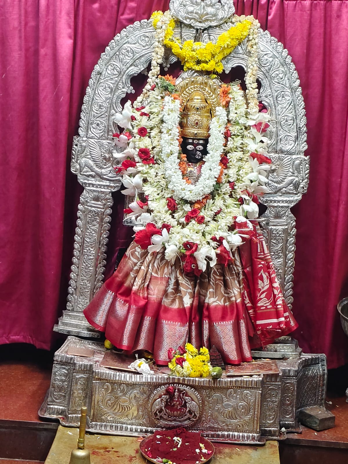 Goddess deity decorated for temple worship